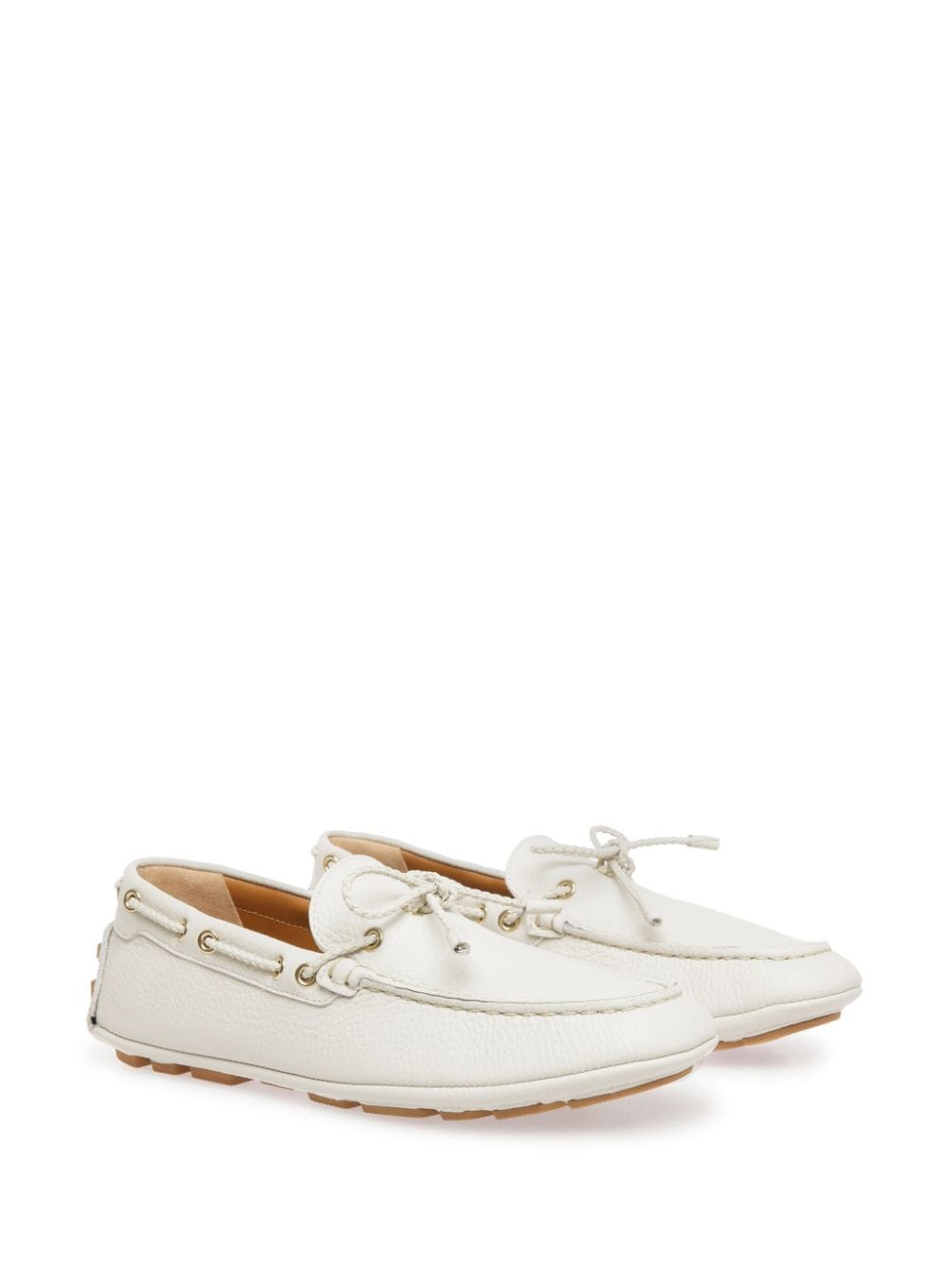 Shop Bally Kyan Leather Loafers In White