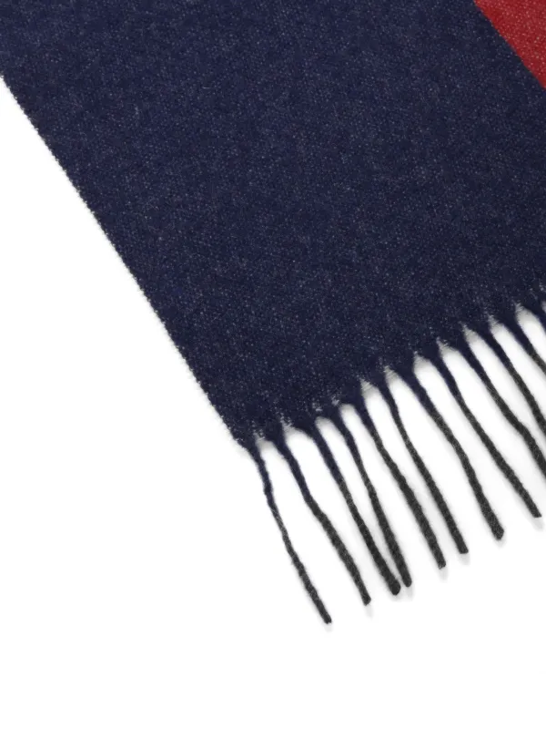BALLY｜SCARVES (Logo Jacquard Two-Tone Fringe Scarf (MSC Bally logo-jacquard two-tone Fringed Scarf | Blue | FARFETCH PL