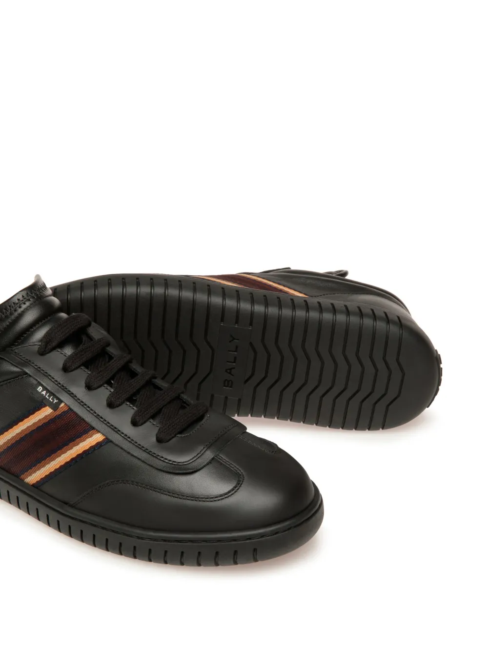 Shop Bally Parrel Stripe-detailing Sneakers In Black