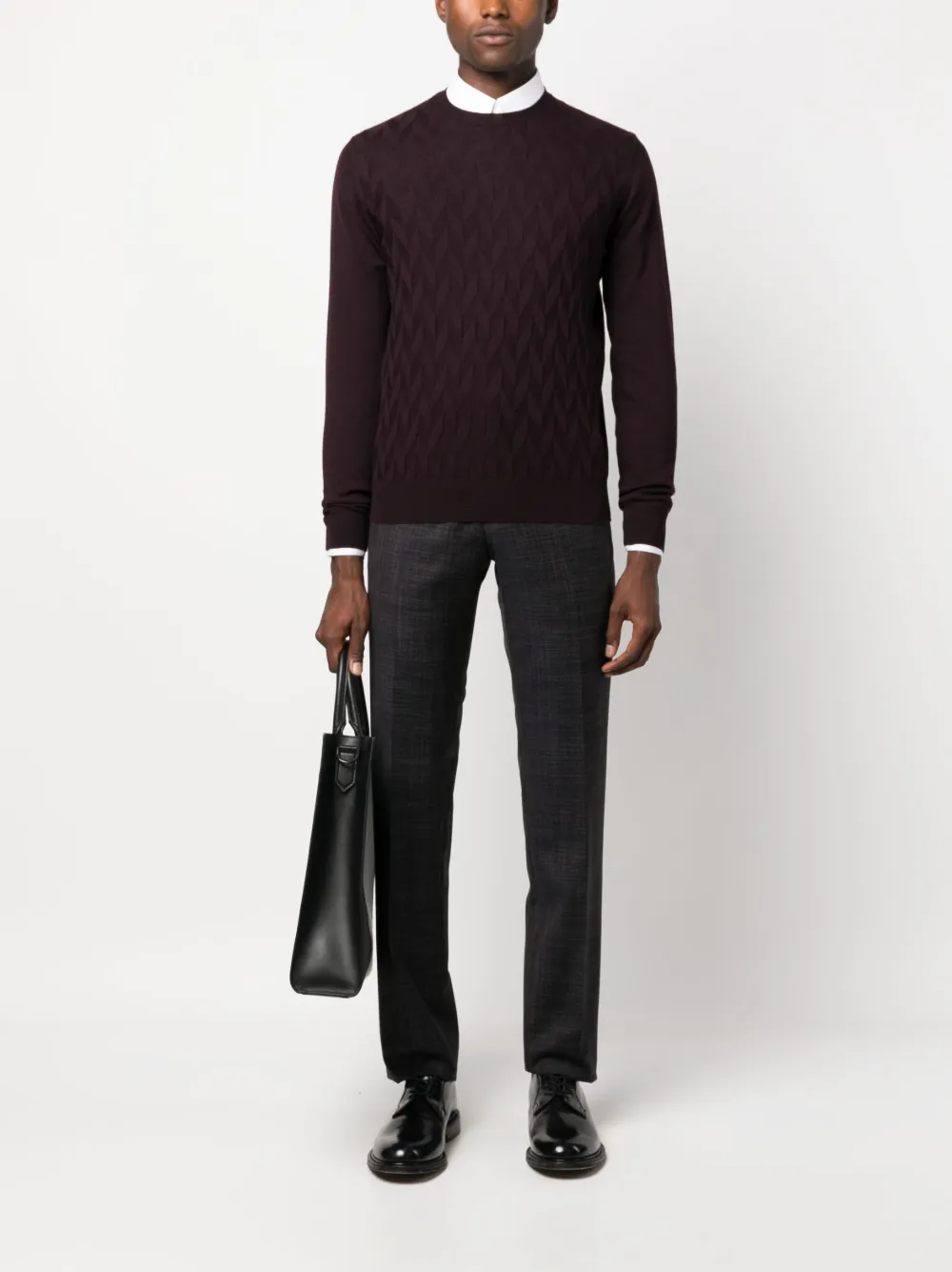 Corneliani slim-cut wool trousers - Paars