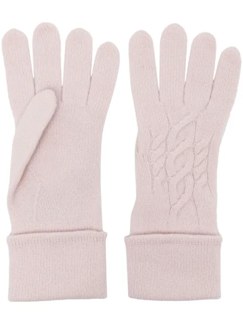 N.Peal guantes de cachemira tejido de ochos
