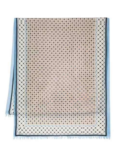 N.Peal geometric-print cashmere scarf