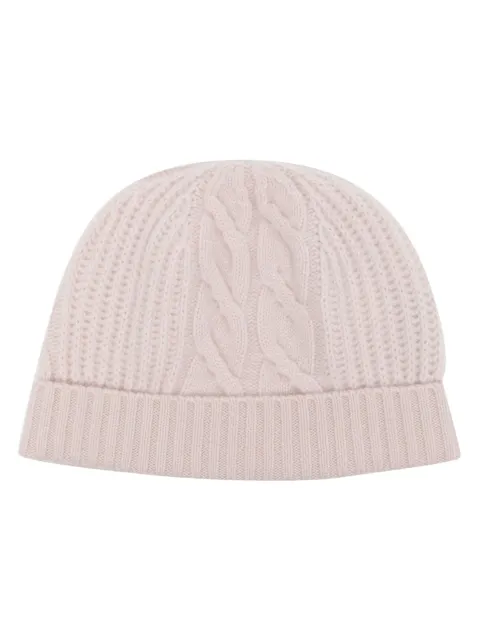 N.Peal cable-knit organic cashmere beanie 