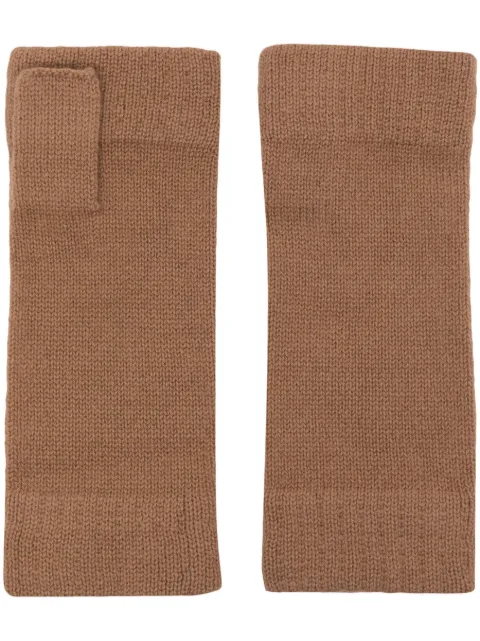 N.Peal ribbed-trim organic cashmere gloves 