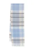 N.Peal plaid cashmere scarf - Blue