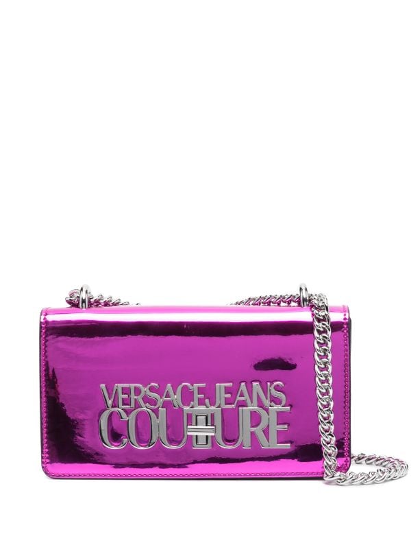 Versace Jeans Couture logo-lettering Crossbody Bag - Pink