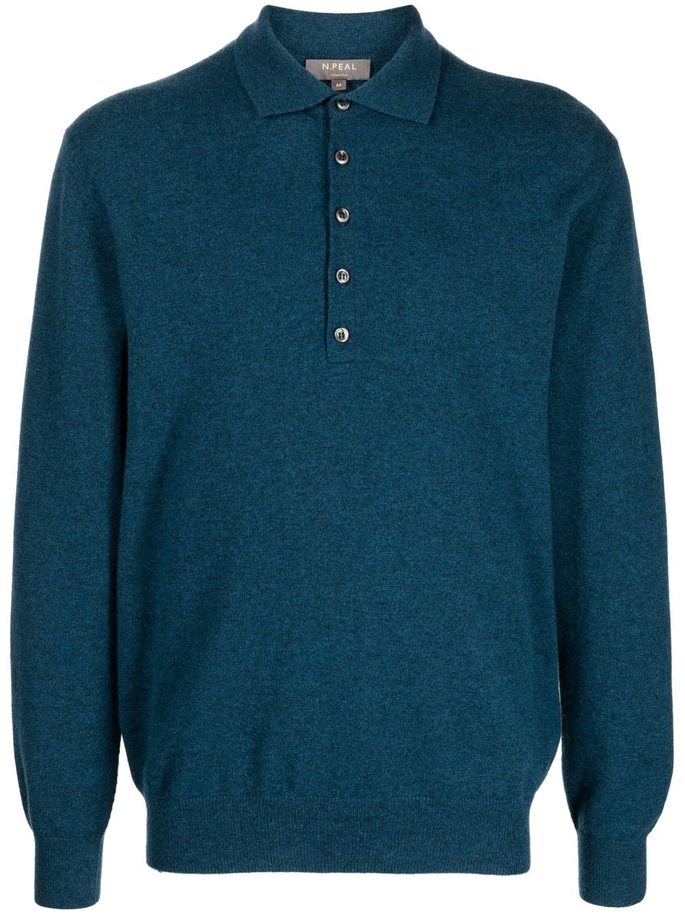 N•peal Long-sleeve Cashmere Polo Shirt In Blue
