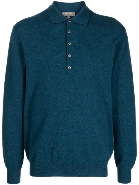 N.Peal long-sleeve cashmere polo shirt