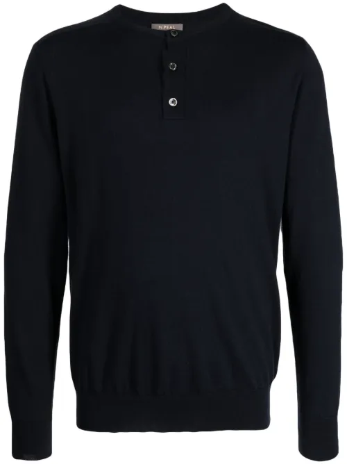 Pull Henley à patte de boutonnage - N.Peal - Modalova