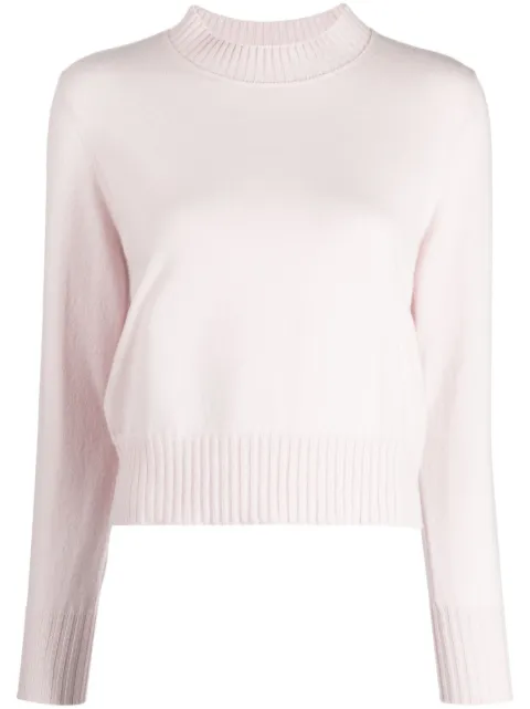 N.Peal cropped ribbed-knit cashmere jumper