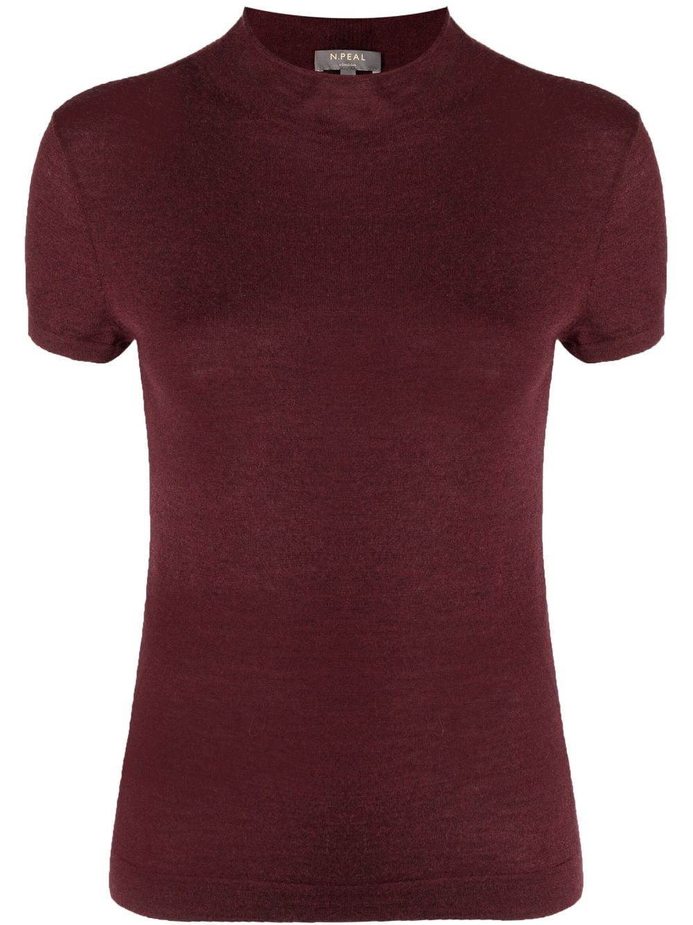 N•peal Mock-neck Cashmere T-shirt In Red