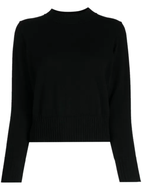 N.Peal cropped ribbed-knit cashmere jumper