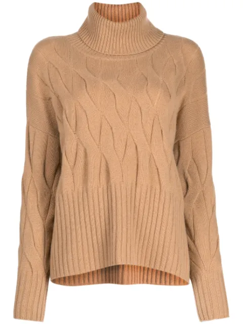 N.Peal Relaxed Cable roll-neck jumper
