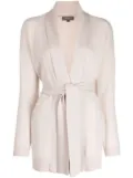 N.Peal lurex-detail belted cardigan - Pink