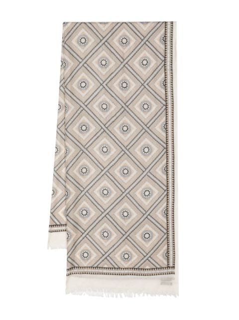 N.Peal patterned-intarsia cashmere scarf
