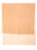 N.Peal fringed-edge ultrafine cashmere scarf - Brown