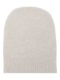 N.Peal contrast-panel knitted beanie - Grey