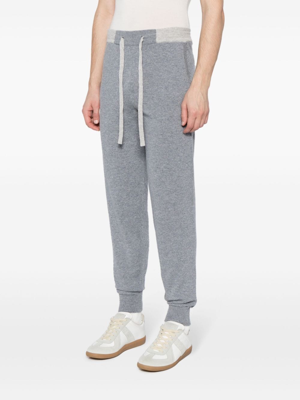 Shop N•peal Drawstring Organic Cashmere Track Pant In Grey