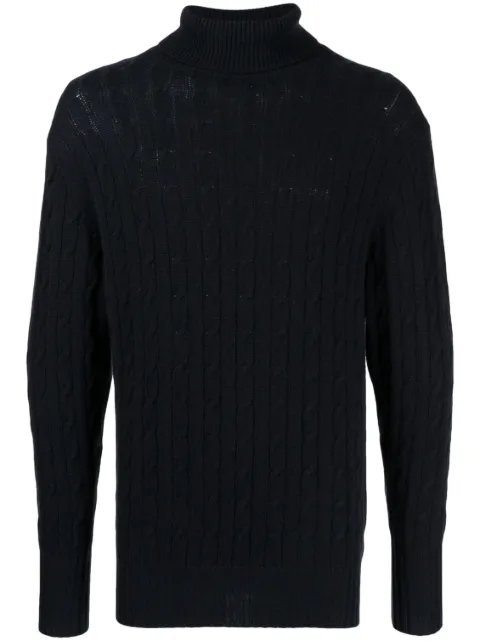 N.Peal roll-neck cable-knit jumper