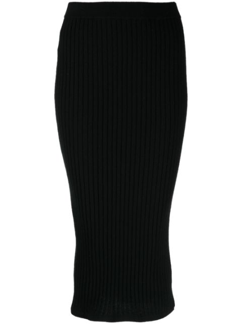 N.Peal organic cashmere ribbed skirt