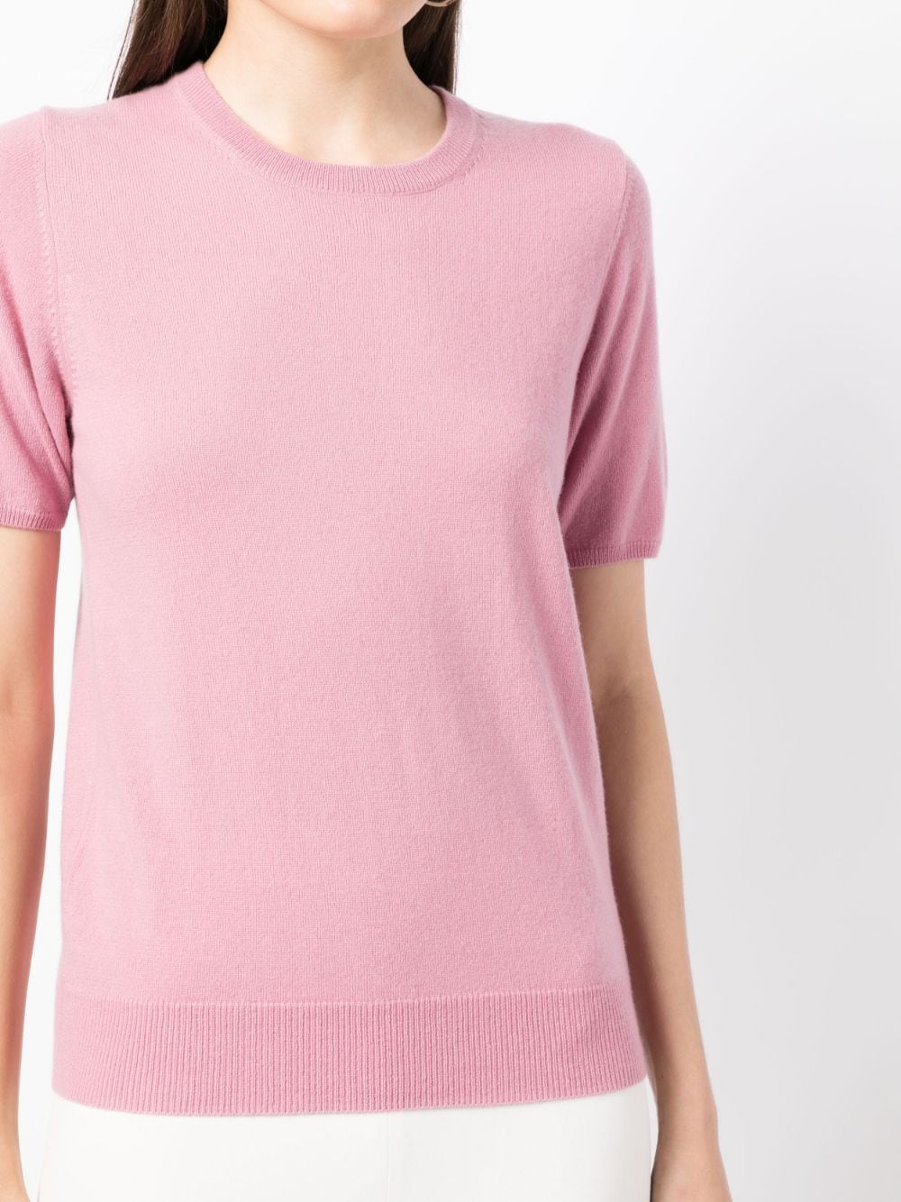 Shop N•peal Short-sleeved Cashmere Top In Pink