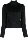 N.Peal sparkle-knit mock-neck jumper - Black