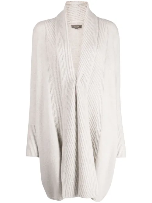 Cardigan mi-long à design nervuré - N.Peal - Modalova