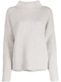 N.Peal ribbed-knit funnel-neck jumper - Grey