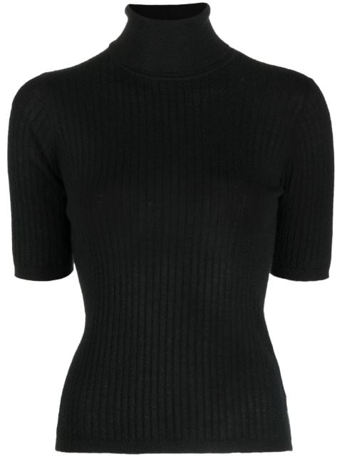 N.Peal roll-neck cashmere ribbed top