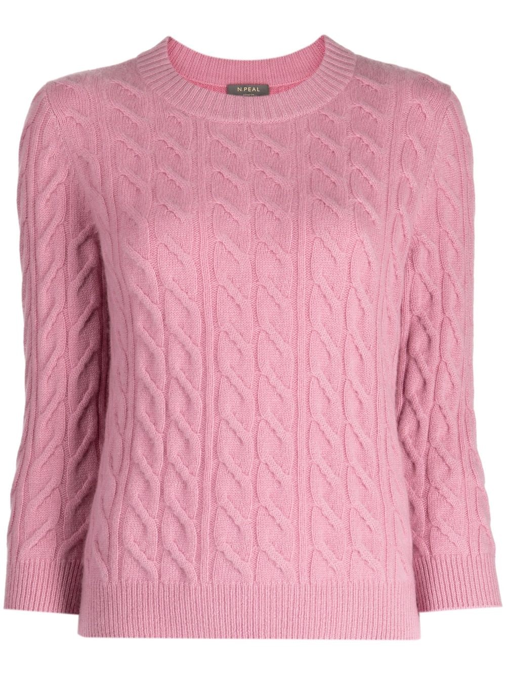 N•peal Cable-knit Cashmere Jumper In Pink