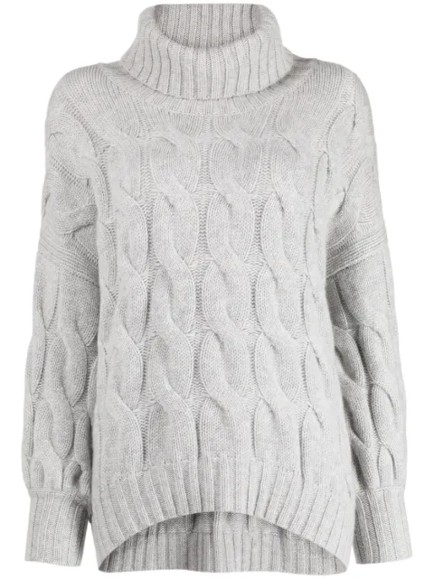 N.Peal Chunky Cable roll-neck jumper