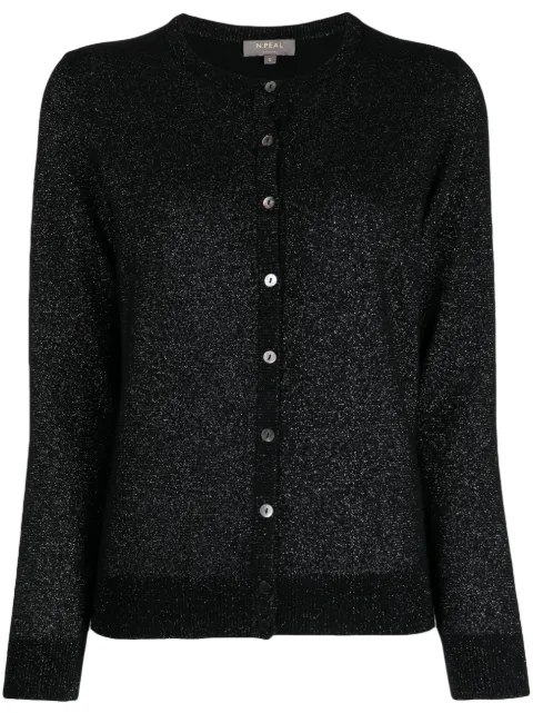 N.Peal fine-knit lurex cardigan