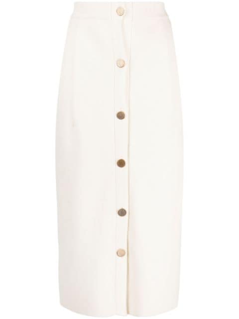N.Peal organic cashmere buttoned skirt