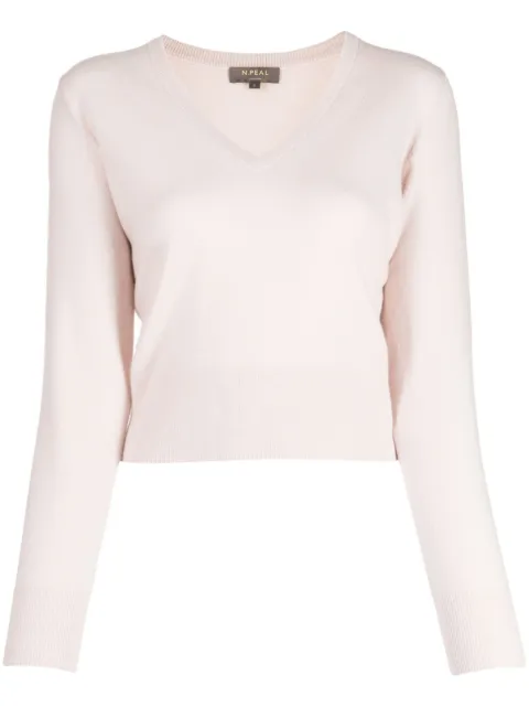 N.Peal V-neck cropped jumper 