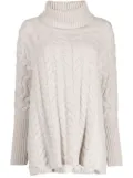 N.Peal roll-neck cable-knit jumper - Neutrals