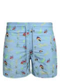 Vilebrequin Mistral Naive Fishes-embroidered swim shorts - Blue
