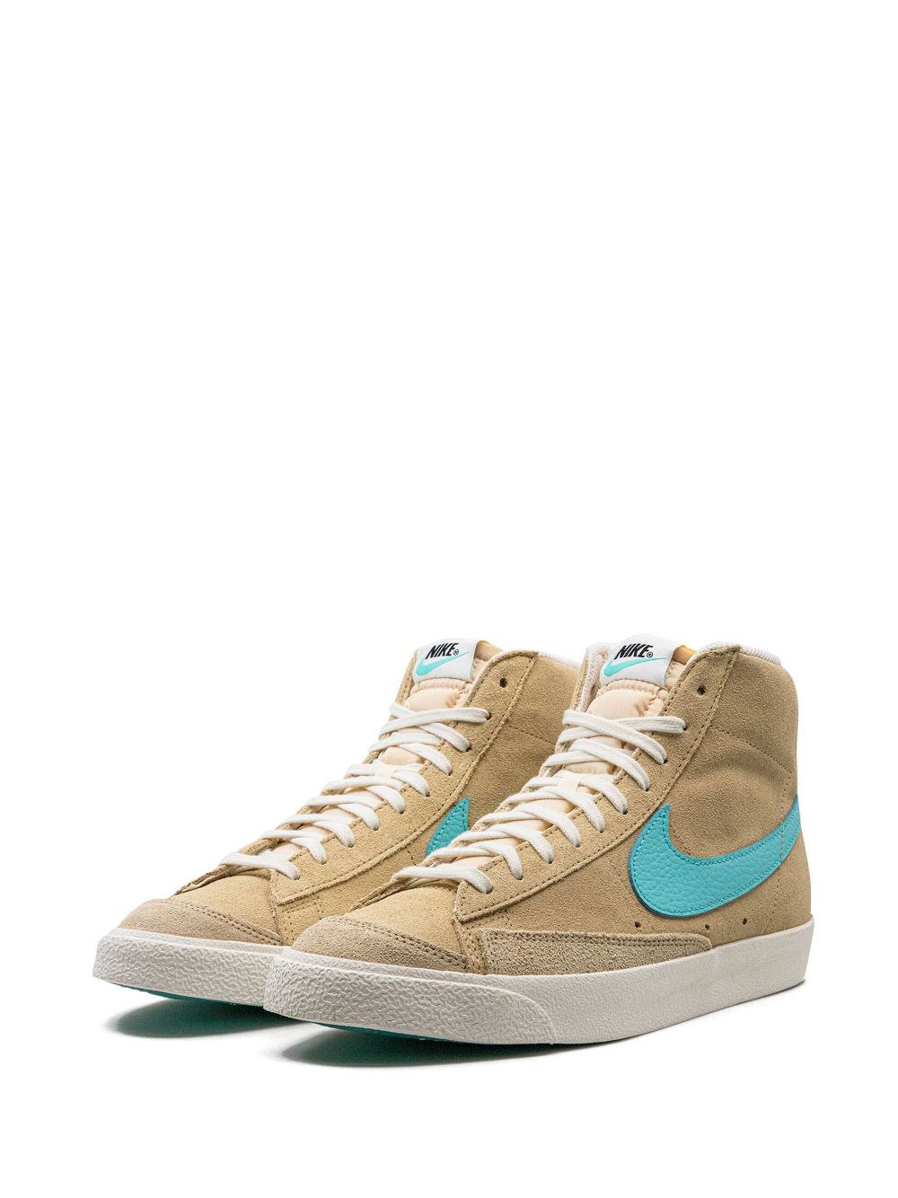 Shop Nike Blazer Mid '77 "tan/blue" Sneakers In Neutrals