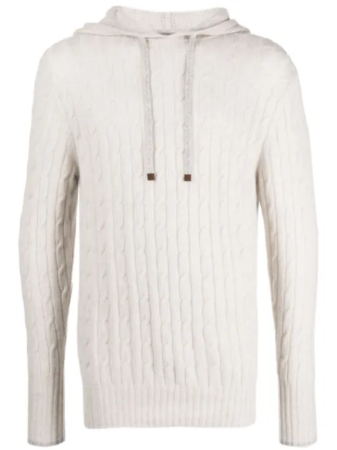N.Peal hoodie de cachemira en tejido de ochos