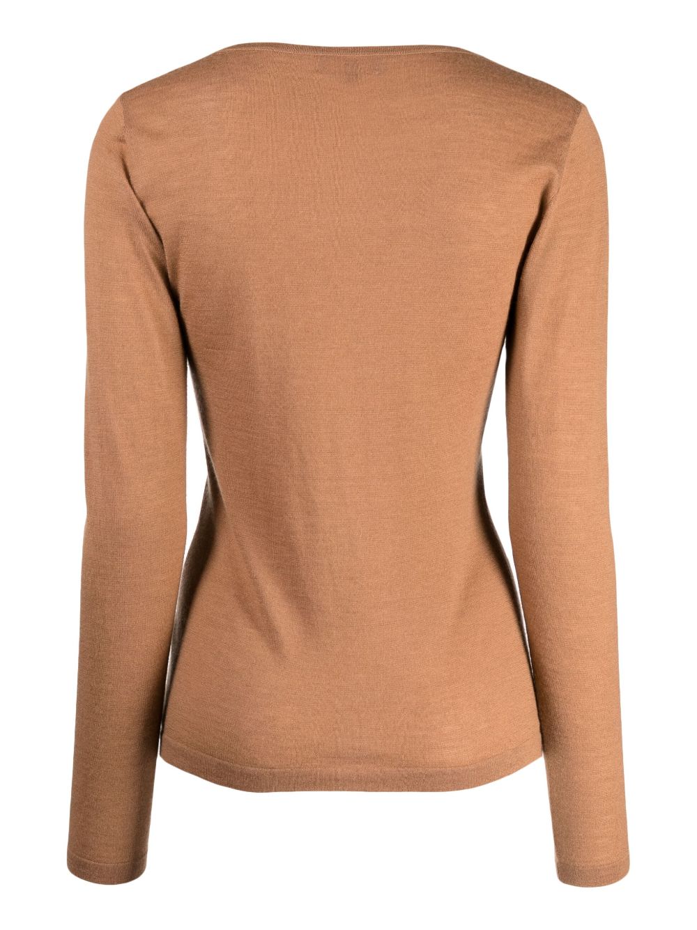 Shop N•peal V-neck Fine-knit Jumper In Brown