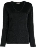 N.Peal lurex-detail cashmere jumper - Black