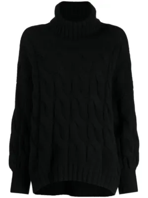 Black chunky outlet polo neck jumper