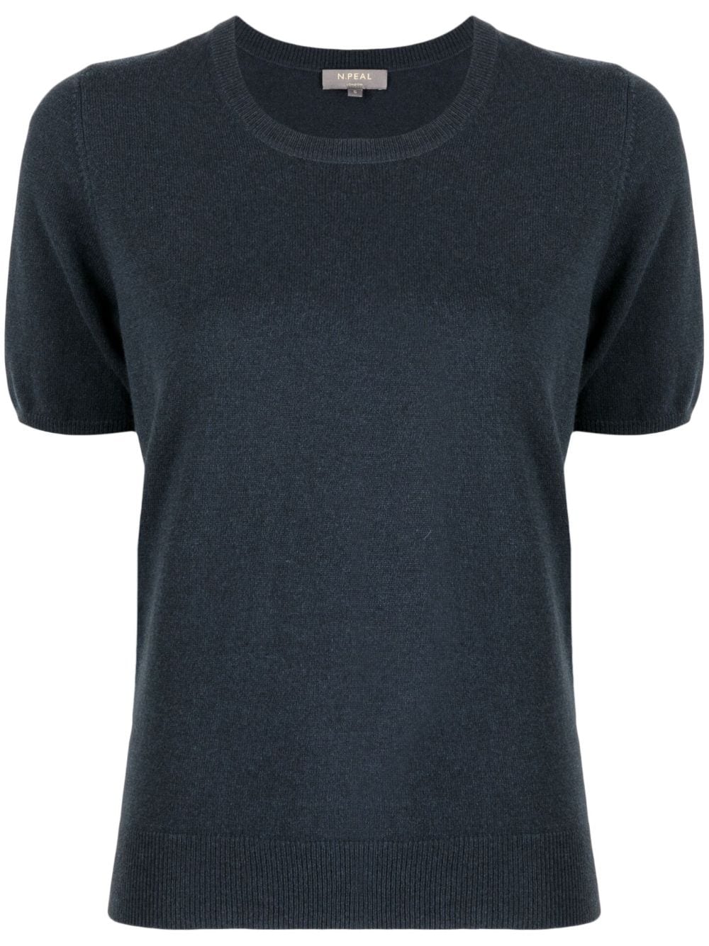 N•peal Short-sleeved Cashmere Top In Blue