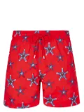 Vilebrequin Mistral Starfish Dance-embroidered swim shorts - Orange