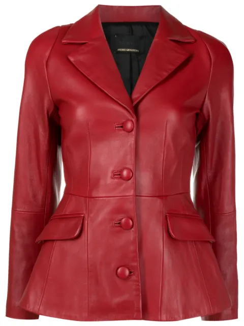 Andrea Bogosian Blazer Evey de couro com abotoamento