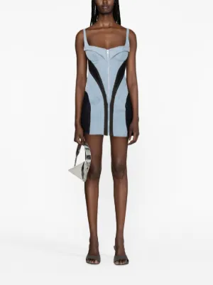 ワンピース MUGLER DRESS (RO1616242) Black denim buckled midi dress Mugler - women - MUGLER