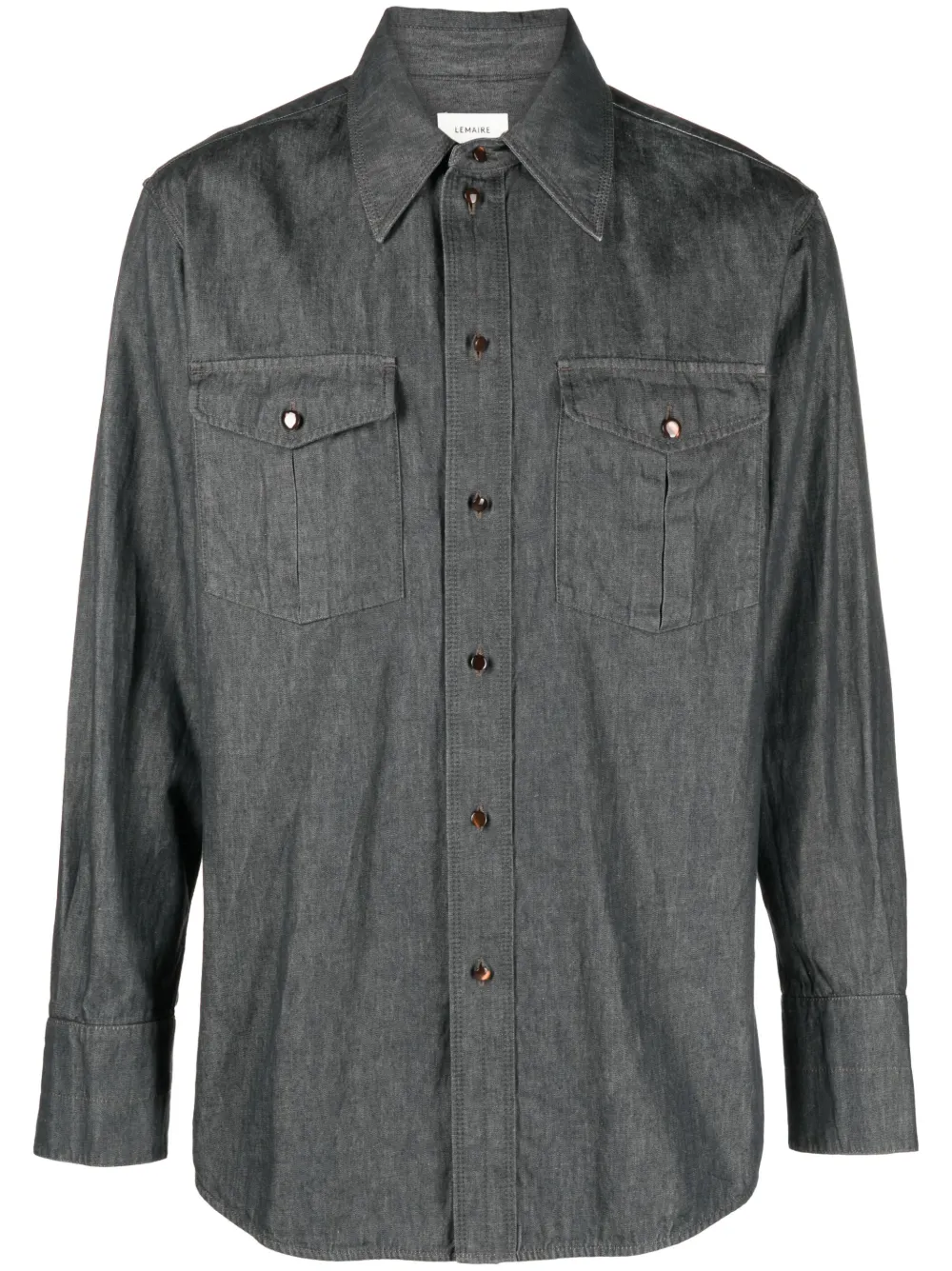 LEMAIRE chemise en coton à col pointu | gris | Image 1