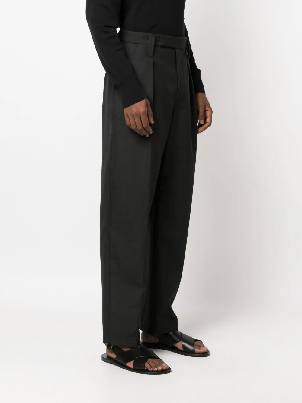 pleated cotton trousers