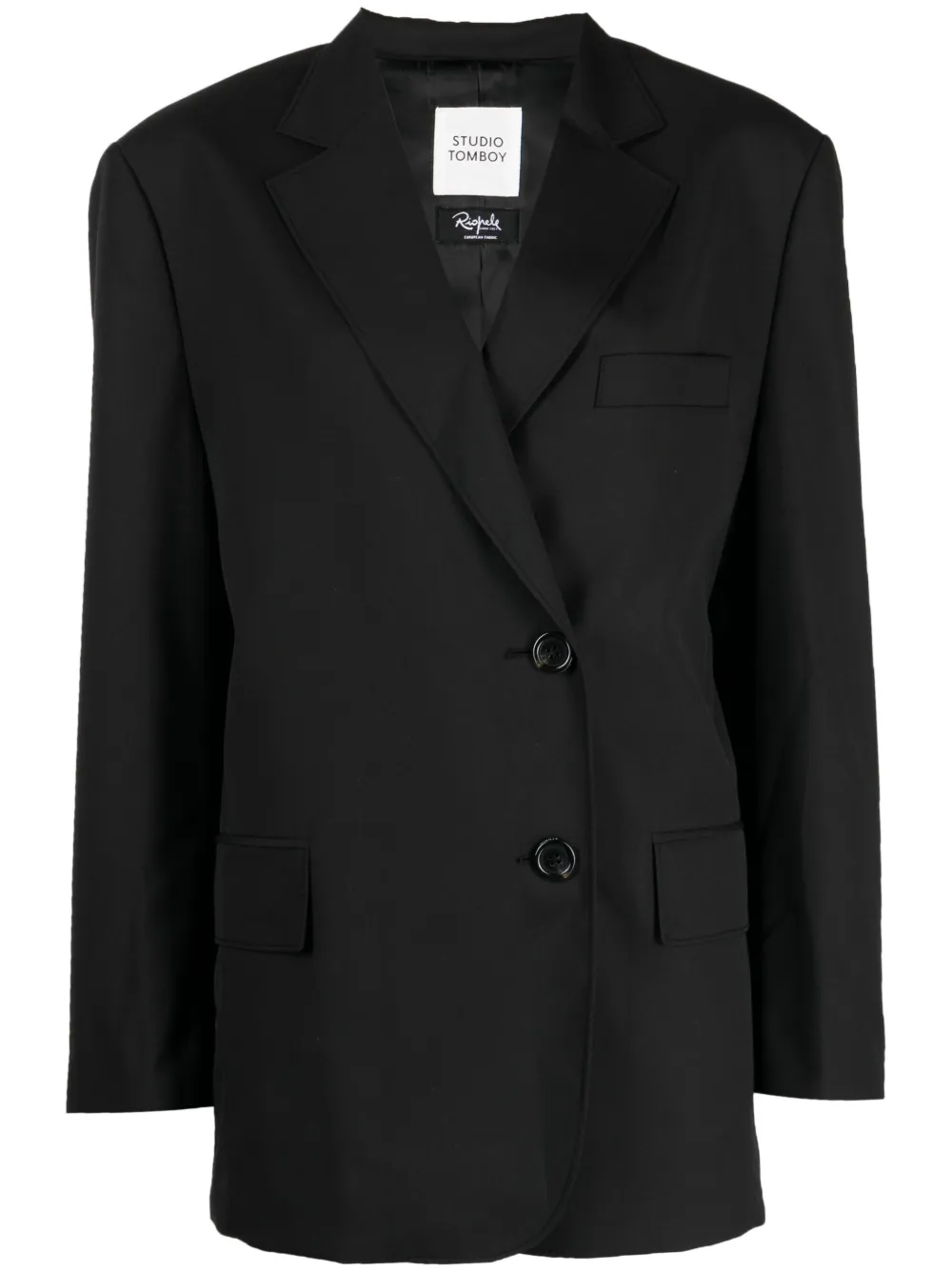 STUDIO TOMBOY off-centre button-fastening blazer – Black