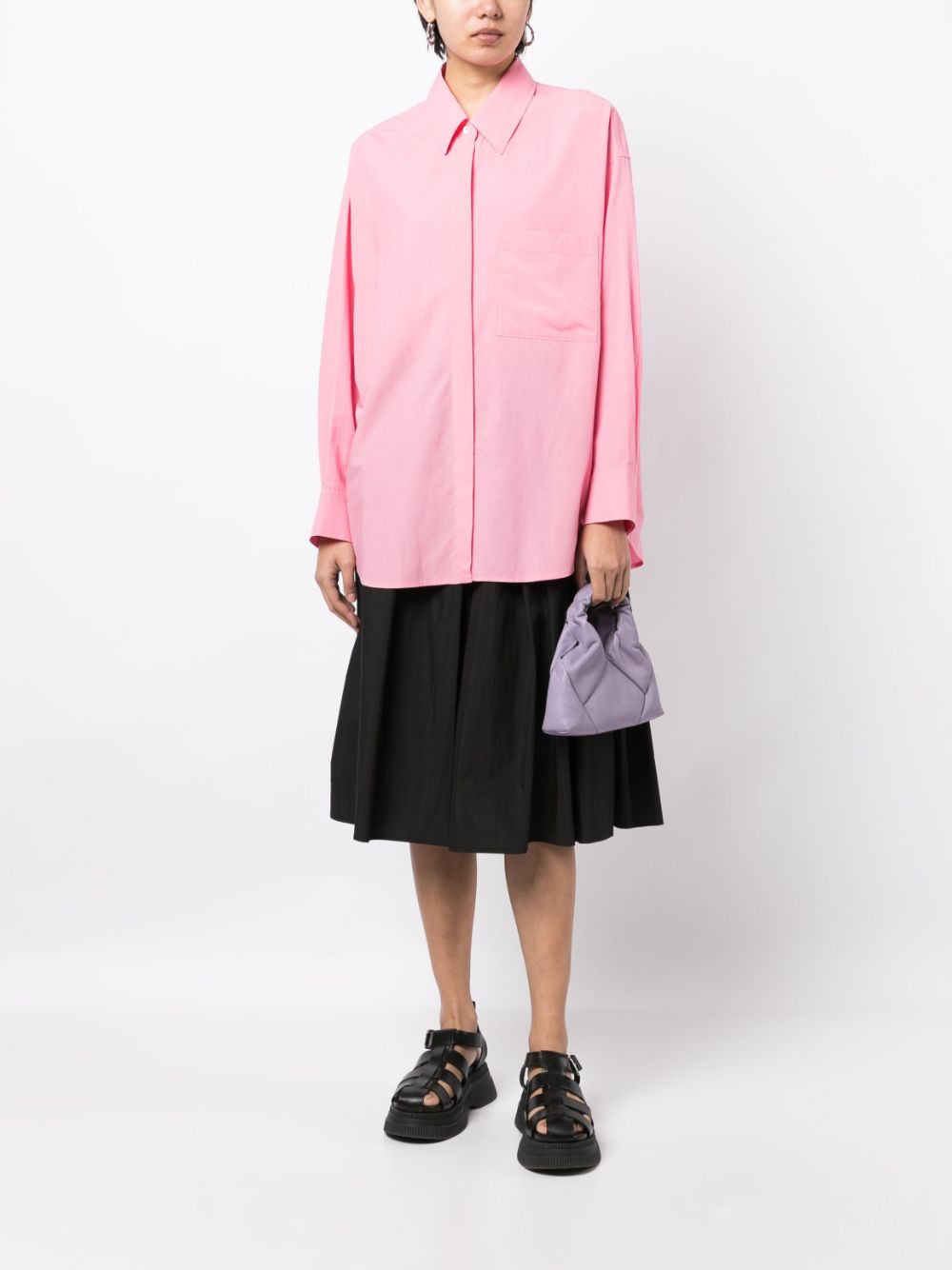 STUDIO TOMBOY concealed-front fastening shirt - Roze