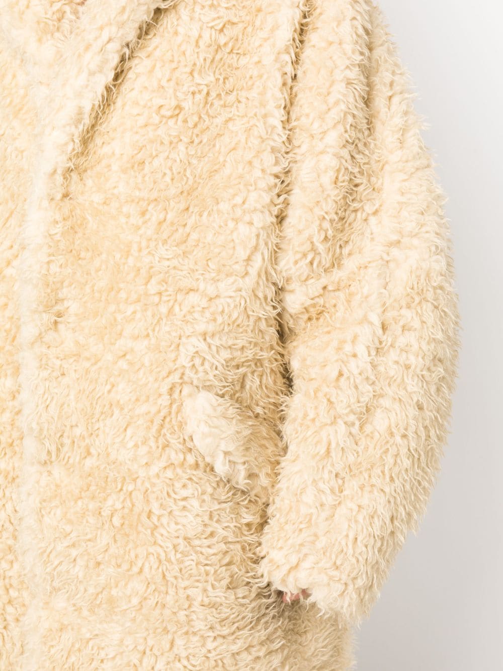 Shop Mm6 Maison Margiela Faux-fur Single-breasted Coat In Neutrals